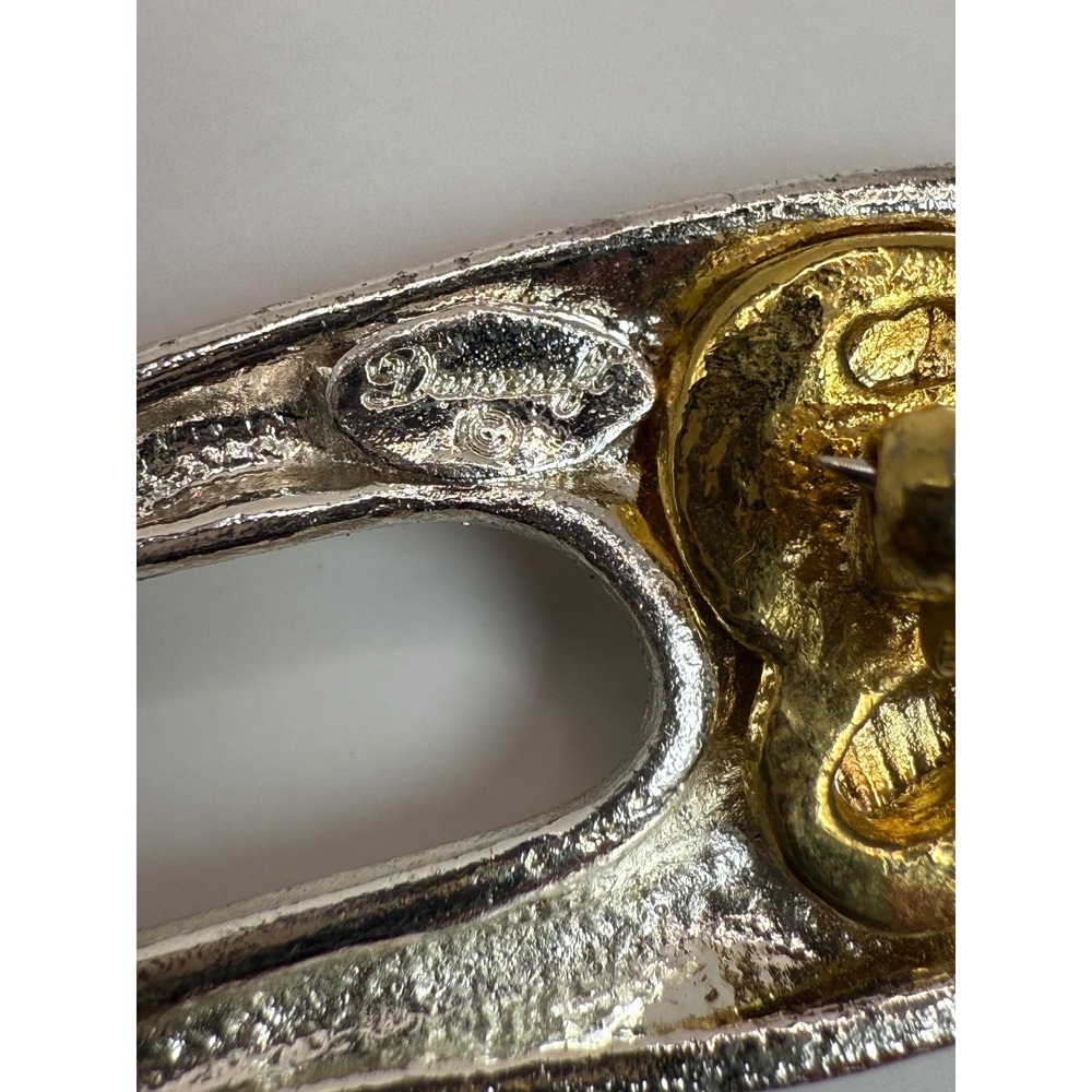 Vintage Danecraft Silver Tone Giraffe Brooch – Gold Accent Animal Pin - Picture 4 of 4